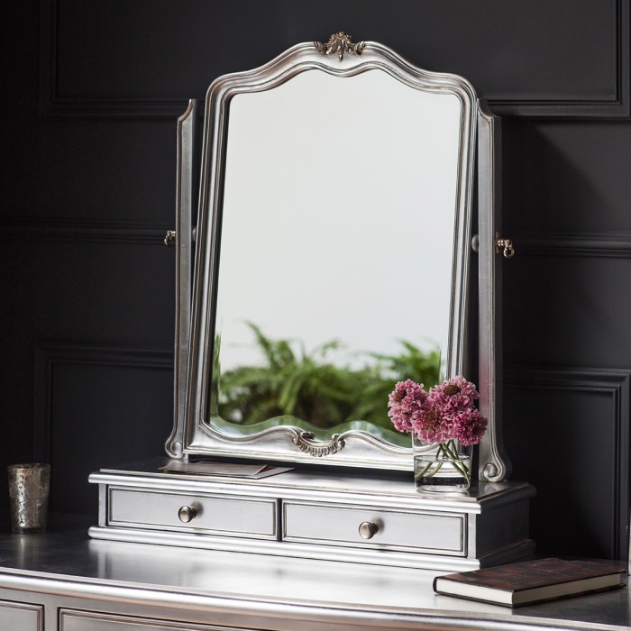 Chic Dressing Table Mirror Silver 