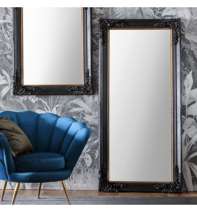 Harrelson Leaner Mirror Antique Black 