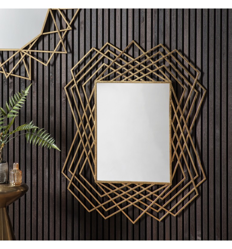Specter Rectangle Mirror Gold