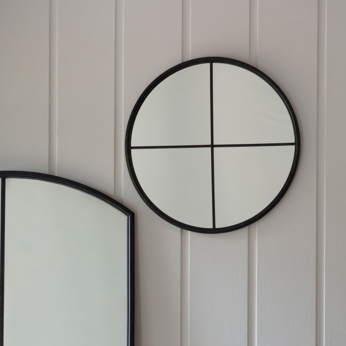 Frida Round Mirror Black